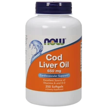 NOW Foods Cod Liver Oil 650 mg 250 caps: Тип Омега 3
