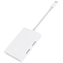 Адаптер Xiaomi Adapter USB-C to VGA+2xUSB3.0+RJ-45 White (JGQ4005TY): Колір білий