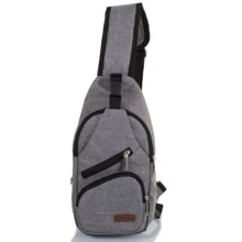 Чоловіча сумка-слінг DNK Leather сіра (DNK Joker-2 bag-7): Стать Чоловік