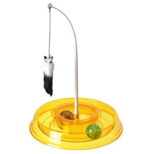 Игрушка для кота AnimAll CrazZzy Р-1108-2 трек с мячом и мышкой желтый (144719): undefined undefined