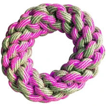Іграшка для собак Croci PASTEL Бублик плетений з каната рожевий 18 см (C6198691): undefined undefined