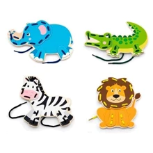 Дерев'яне шнурівка Viga Toys Африканські звірята (51326): Тип шнуровка