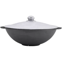 Сковорода Brizoll Wok чугунная с алюминиевой крышкой 3.7л 280х96мм (W28-4): Тип сковороды ВОК
