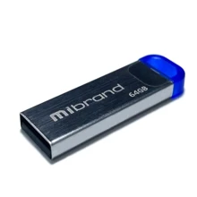 USB-флешка Mibrand 64GB Falcon USB 2.0 Silver/Blue (MI2.0/FA64U7U): Стандарт USB USB 2.0