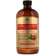 Solgar Calcium Magnesium Citrate with Vitamin D3 Liquid Natural Strawberry Flavor , Солгар Кальций магний D3, вкус клубники (473 ml): Форма выпуска Жидкость