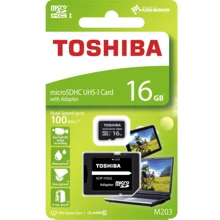 Карта пам'яті Toshiba 16GB microSDHC Class 10 UHS-I U1 High Speed M203 + adapter (THN-M203K0160EA): Тип карти microSDHC