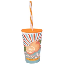 Склянка HEREVIN Orange Juice з трубочкою 0.65 л (161948-028): Тип Стакан с трубочкой и крышкой