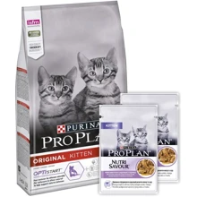 Комплект кормов Pro Plan Original Kitten для котят сухой с курицей 1.5 кг + Pro Plan Junior влажный с индейкой 2х85 г (7613039767801): Тип Сухой корм