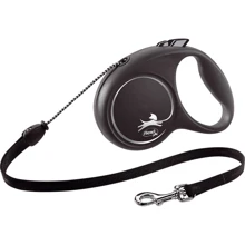 Поводок-рулетка Flexi Black Design M до 20 кг 5 м черный (4000498033401): Тип шнура Трос