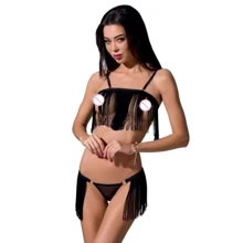 Эротический комплект Passion Exclusive KASSANDRA SET WITH OPEN BRA black XXL/XXXL: Для кого Для полных