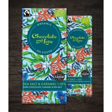 Чорний шоколад Chocolate and Love органічний з карамеллю та морською сіллю 55% какао 80 г (5060270121893): Вага, г 80