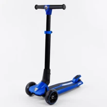 Самокат Lamborghini трехколесный складной алюминиевый руль, колеса PU со светом Blue/Black (101283): Количество колес 3