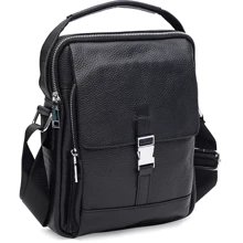 Мужская сумка через плечо Borsa Leather черная (k19747-black): Пол Мужской