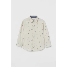 Рубашка H&M 2112-8130601 128 см светло-бежевая: Тип Рубашки