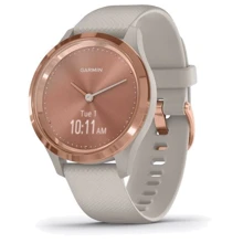 Смарт-часы Garmin Vivomove 3s Rose Gold Stainless Steel Bezel w. Light Sand and Silicone B. (010-02238-02): Дисплей 0.72" OLED (64х132)
