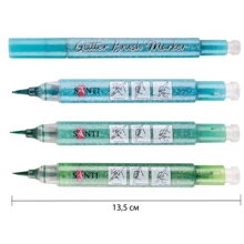 Маркеры SANTI Glitter Brush акварельные, оттенки зеленого с глиттером 3 шт (390771): Тип Акварельные