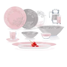 Столовий сервіз Luminarc AMB Fleur Blush Pink&Grey 46 пр. (V0186): Кількість персон 6
