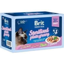 Влажный корм Brit Care Sterilized Fillets in Gravy Flavour box для стерилизованных котов Семейная тарелка в соусе 12 шт x 85 г (8595602570645): Тип Влажный корм