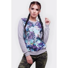 Свитшот FashionUp KF-1575C-42 42 серый с принтом: Сезон Демисезон