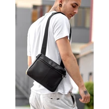 Мужская сумка через плечо Sambag Makros черная (70103101): Пол Мужской