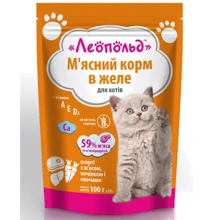 Влажный корм для кошек Леопольд Мясной корм Ассорти с мясом, печенью и овощами в желе 100 г х 24 шт. (4820185491679-24): Тип Влажный корм