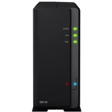 Сетевой накопитель (NAS) Synology DS114: Слоты для дисков 1 x 3,5" SATA(III) или 1 x 2,5" SATA/SSD