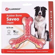 Іграшка Flamingo Rubber Flexo Saveo Triple Bone Beef Потрійна кістка жувальна для собак, смак яловичини 12.5х11 см (54148): undefined undefined