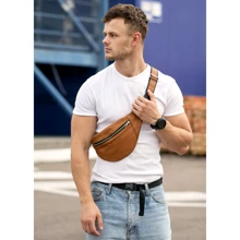 Мужская поясная сумка Sambag Soho коричневая (81333120w): Пол Мужской