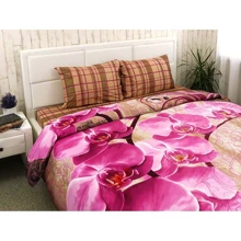 Комплект постельного белья Руно Fuchsia_1 двуспальный Евро сатин набивной (845.137К_20-1315Fuchsia_1): Материал сатин