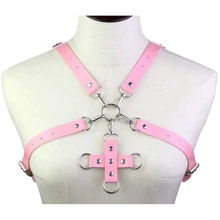 Портупея с фиксатором Women's PU Leather Chest Harness Caged Bra PINK: Производитель SKN