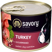 Влажный корм Savory для взрослых собак с индейкой 200 г (30501): Тип Влажный корм
