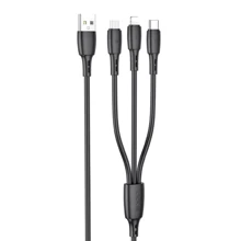 Кабель Borofone USB Cable to Micro USB/Lightning/Type-C 1m Black (BX71): Тип USB Cable - microUSB