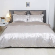 Комплект постільної білизни Tiare сатин жаккард 2430 Бежевий євро (2430_zakard_ev): Матеріал сатин