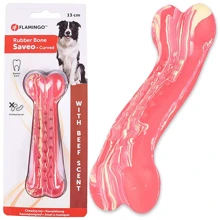 Іграшка Flamingo Rubber Saveo Curved Bone Beef вигнута кістка для собак, смак яловичини 13х4см (54146): undefined undefined