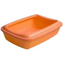 Туалет под наполнитель AnimAll CNR-106 с лопаткой для котов оранжевый 50х37х13.5 см (2000981204808): Вид Открытый