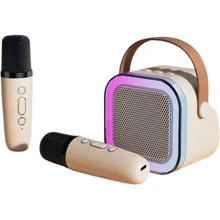 Караоке Bluetooth, AUX, USB, поддержка TFcard, 2 микрофона, подсветка (C 66377): Производитель Noname