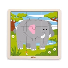 Дерев'яний пазл Viga Toys Слоненя, 9 ел. (51441): Тип пазл