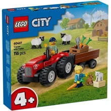 Конструктор LEGO City Красный фермерский трактор с прицепом и овцами 116 деталей (60461): Серия City