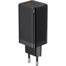 Зарядний пристрій Baseus Wall Charger GaN2 2xUSB-C+USB 65W Black with USB-C Cable (CCGAN2P-B01): Особливості Быстрая зарядка, USB-C