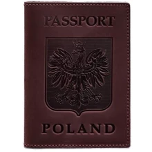 Обложка для паспорта с польским гербом BlankNote бордовая (BN-OP-PL-vin-kr): Пол Унисекс
