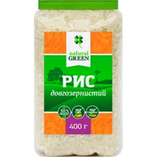Рис длиннозернистый, Natural Green, 400 г (WT3145): Вес нетто 400 г