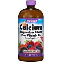 Bluebonnet Nutrition Calcium Magnesium Citrate + Vitamin D3, Natural Mixed Berry Flavor, 16 oz (472 ml) (BLB0696): Тип Магний + Кальций
