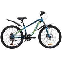 Велосипед ST 24" Discovery FLINT AM DD с крылом Pl 2020 (лазурно-желтый с черным): Диаметр колес, дюймов 24"