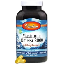 Carlson Labs Maximum Omega 2000 2,000 mg 180 Soft Gels Natural Lemon Максимум Омега: Тип Омега 3