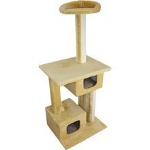 Когтеточка Lucky Pet Домик Говерла мех бежевая 54x54x129 см (193697): undefined undefined
