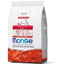 Сухой корм Monge Dog Mini Adult для взрослых собак маленьких пород с ягненком, рисом и картофелем 0.8 кг (70011532): Тип Сухой корм