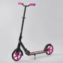 Самокат двухколесный Best Scooter "WOLF" с PU колесами, аммортизатором Black/Pink (87743): Количество колес 2