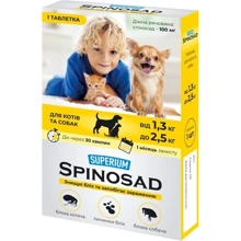 Таблетка от блох SUPERIUM Spinosad для кошек и собак весом 1.3-2.5 кг (9116): Тип Таблетки