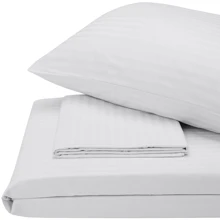Комплект постільної білизни SoundSleep Stripe White сатин-страйп полуторний (93357234): Матеріал сатин