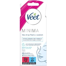 Veet Minima Восковые полоски для депиляции для чувствительной кожи лица гипоаллергенные 20 шт: Страна производитель Франция